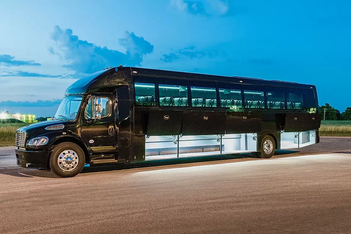 Black luxury bus